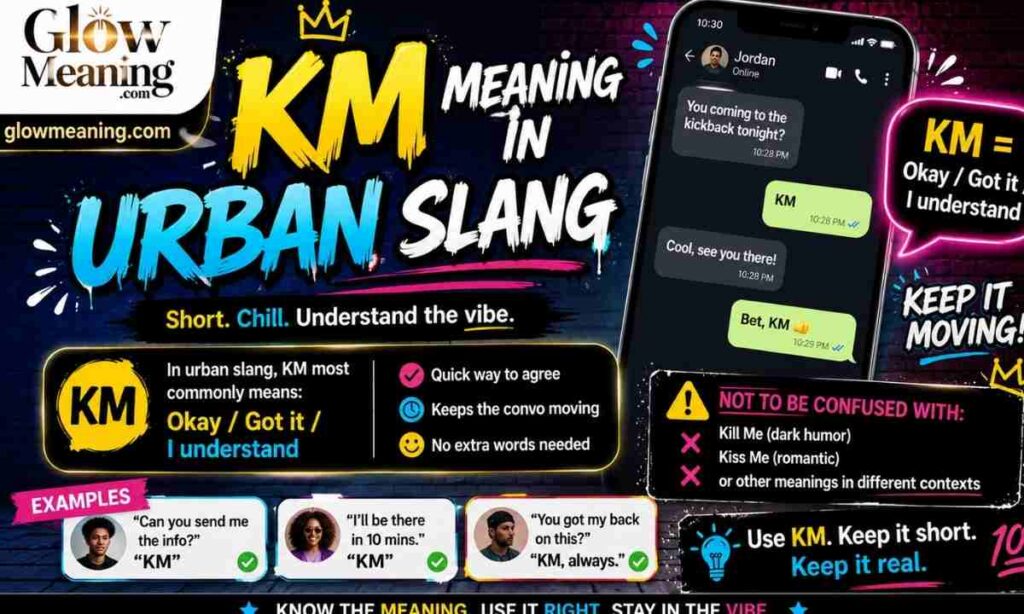 KM Meaning in Urban Slang