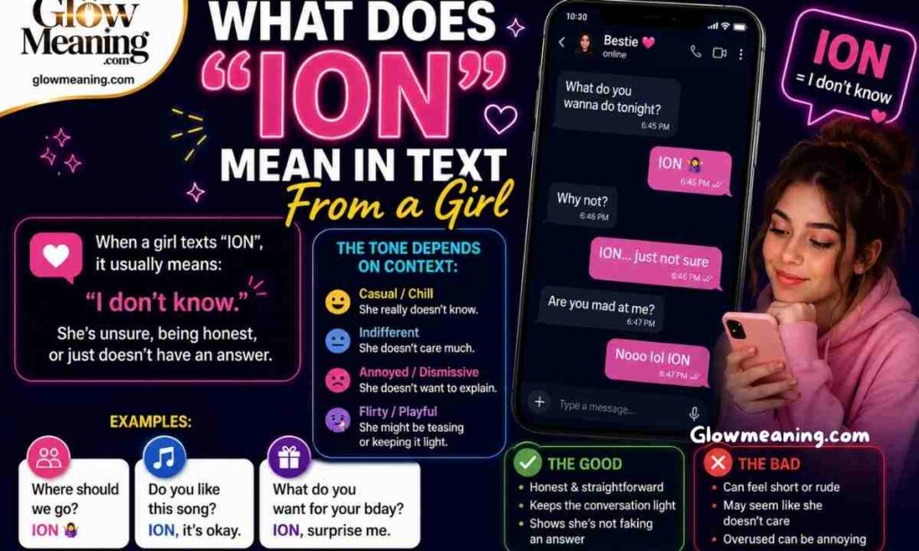 What Does ION Mean in Text From a Girl