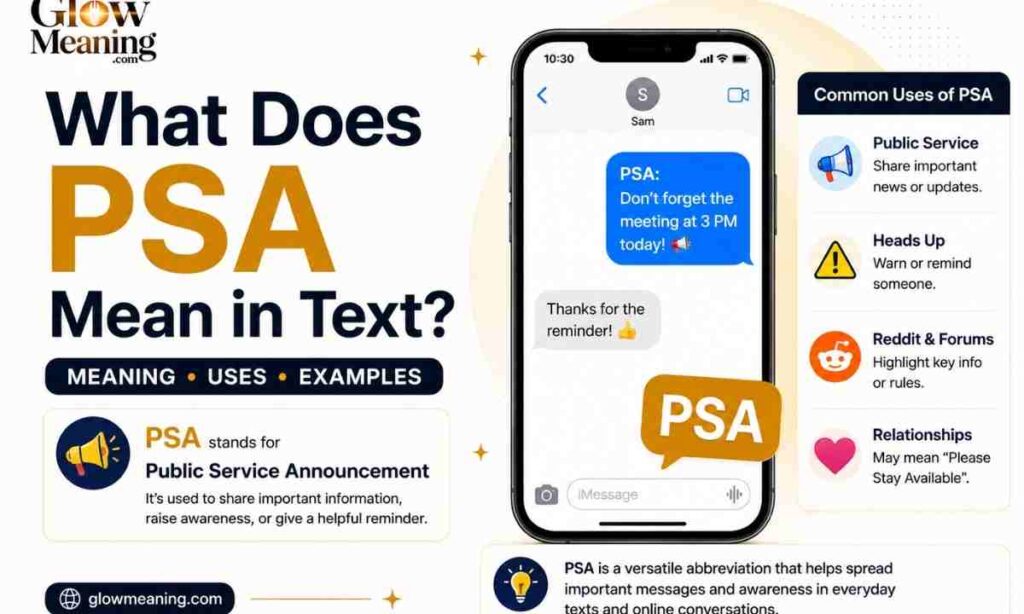 What Does PSA Mean in Text?
