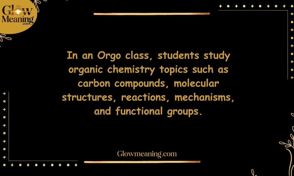 Orgo Class Meaning What Do Students Study